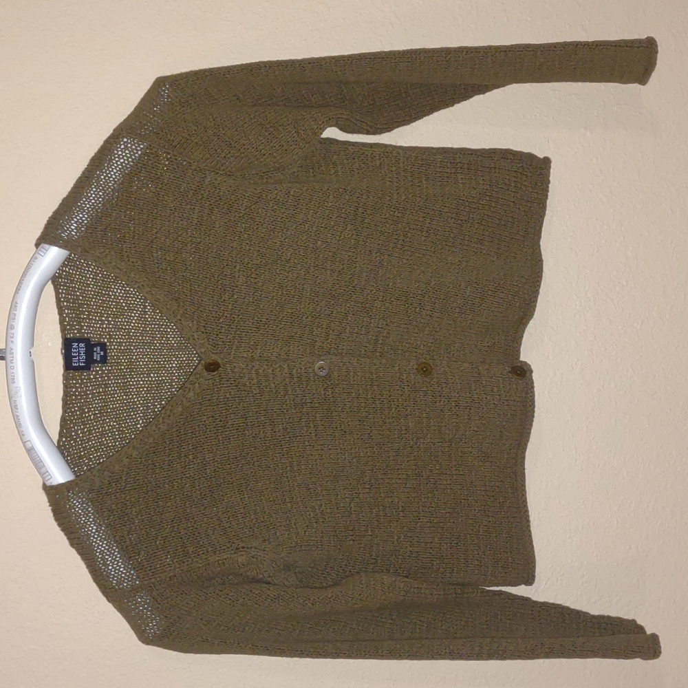 Eileen Fisher 100% Cotton Cropped Cardigan Size M